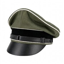 WW2 German Style Crusher Cap Officer Visor Hat Peiper Style Historical Repro picture