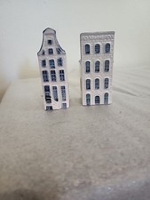 2 KLM Airlines Bols Delft Blue White Houses #27 and #38 Empty Dutch picture