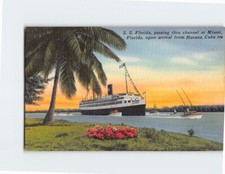 Postcard S. S. Florida Passing Thru Channel at Miami Florida USA picture