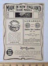 1912 New England Magazine Ads NECCO Dr Sheffield Samoset Chocolates Antique picture