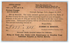 1927 Tax Rolls of El Paso County Colorado Springs Colorado CO Postal Card picture