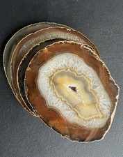 Polished Agate Geode Slices Specimens Lot of 5 (5 pcs) picture
