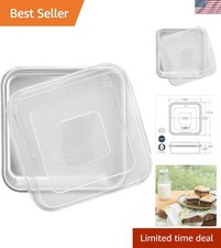 Natural Aluminum Commercial Square Cake Pan with Lid, Exterior 9.88 x 9.88 In... picture
