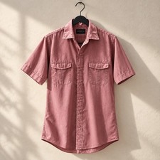 Vintage 1970s Levi's Fitted Shirt Dusty Rose Pink Safari Style S/S Shirt Small picture