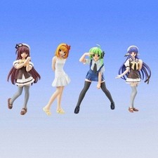Shuffle Bandai Moe A La School Japanese Girl Gashapon Figure Set of 4 New picture