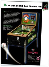 1996 Bay Tek Hitter's Rally Arcade Game Flyer Baseball Ephemera picture