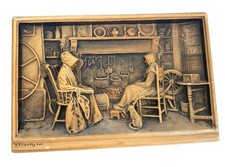 Vintage Made In England OSBORNE IVOREX 3D 6x9 Wall Plaque