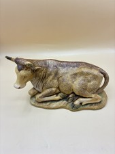 Vintage 1983 Fontanini Cow Ox Laying Down Depose Italy Figure Nativity 8.5” L picture