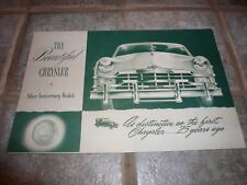 1949 Chrysler Silver Anniversary Models Sales Brochure Foldout Style - Vintage picture