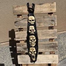 VTG Rare 19” Molded Latex Halloween Tie 5 Different Skeleton Heads Adjustable picture