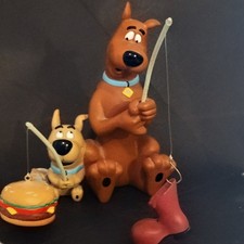 Vintage Scooby-Doo And Scrappy-Doo fishing.  RARE picture