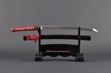 Warrior Wakizashi with Stand Real Japanese Sword 1045 Carbon Steel Full Tang picture