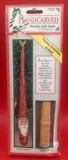 VTG Wang's International Handcarved Wooden Icicle Santa Ornament No Paint/Brush  picture