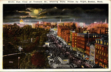 Bird's Eye View Tremont Street State House Night Boston Mass picture