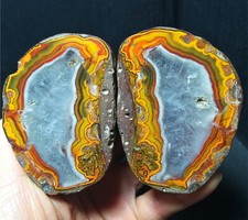 Rare 1 pair 432G Natural Warring States Red Agate stone Healing A2903 picture