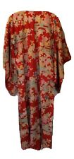 Vintage Beautiful Japanese Silk Kimono Juban Robe with Sash M picture
