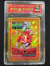 2022 RC BROCK PURDY GOLD Red Zone 2/2 Cracked Ice Refractor Made by TSC picture