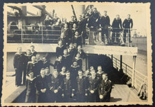 Vintage Military Photo Sailors Crew on Deck Warship Navy Maritime 1930s 1940s picture