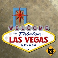 Welcome to Fabulous Las Vegas Nevada highway road sign Boulevard Strip 12x10 picture