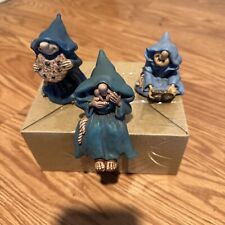 Vtg 90's Friar Folk Figurine Monk Holding Cookie 1998 Maureen CMC  Lot Of 3 picture