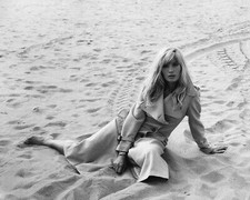 Monica Vitti full length sitting on beach 1971 24X36 Poster picture