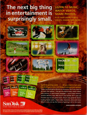 SanDisk Memory Card Ad Vintage Print 2000s Gaming Music PSP Original Promo picture