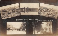 J64/ Kendallville Indiana RPPC Postcard c1910 5View Hocking Valley Railroad 10 picture