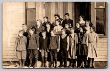 Class of School Children Near or In Bethany Illinois IL c1910 Real Photo RPPC picture