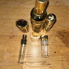 GUERLAIN Paris L'Heure Bleu Perfume Gold Filigree Empty Refill Bottle /Holder 6 picture