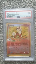 POKEMON CARD 2003 EX ARCANINE REVERSE FOIL/HOLO SANDSTORM #15 GRADED PSA 7 picture