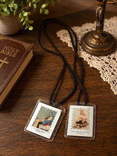 Vintage Catholic Scapulars – Set of 2 Beautiful vintage-style Catholic scapulars picture