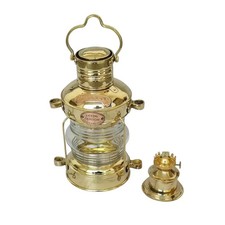 Set of Brass Anchor Oil Lamp Nautical Maritime Ship Lantern Boat Light 14 Inch picture