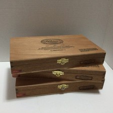 Padron Exclusivo Maduro Empty Wooden Cigar Box Hinged Lid Front Clasp Crafts picture