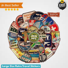 36 PCS Large Size Retro Travel Stickers for Suitcase, Aesthetic Vintage Travel S picture