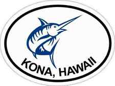 4x3 Oval Marlin Kona Hawaii Sticker Fish Luggage Car Bumper Cup Fishing Stickers picture