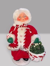 Vintage Annalee Mobilitee Mrs. Claus Doll with Mistletoe Basket & Candy Cane picture