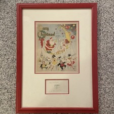 George McManus 1948 Christmas Card Professionally Framed With Business Card picture
