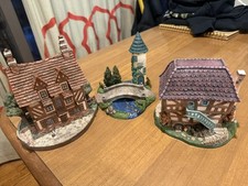 Vintage Disney 1996 Beauty And The Beast French Village Set of 3 pieces picture