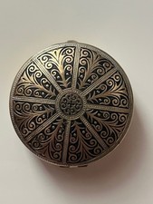 Vintage Spanish Damascene Pill Box 2.5