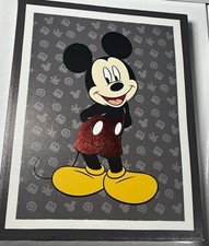 Disney Mickey Mouse Canvas Wall Art 11x14 Artissimo Red Glitter Shorts picture