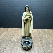 VINTAGE CHALKWARE SAINT THERESE OF LISIEUX CATHOLIC RELIGIOUS ALTER MID CENTURY  picture