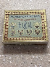 Vintage M. Melachrino Egyptian Cigarettes Box Cairo NY Tax Stamp Tobacco picture