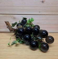VTG 60s, 70s Glass Lucite Deep Purple,blue Grapes on Driftwood NICE picture