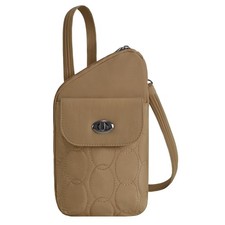Travelon Anti-Theft Runways Slim Assymetric Crossbody, Latte picture