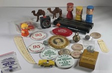 Grandpa’s Junk Drawer Vintage Lot of 30 Advertising Pins Toys Trinkets Ephemera picture