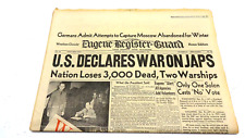 December 8, 1941 US DECLARES WAR ON JAPAN Reprint Eugene RG Centennial 1967 picture