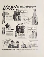1937 Print Ad Young & Rubicam Advertising Jack Benny,Fred Astaire,Fred Allen picture