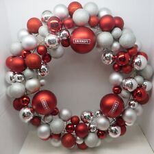 Smirnoff Vodka Christmas Holiday Hanging Wreath Red & Silver 24