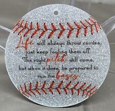Baseball Ornament 3”  With Inspirational Quote picture