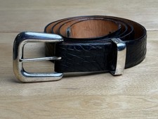 VOGT ~73 grams Sterling Silver Old Mexico 3 Pc Ranger Buckle Set Alligator Belt picture